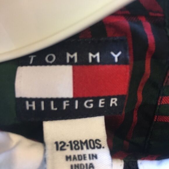 Tommy Hilfiger Dress Size 6- 12 mo Green Red NWT - Picture 2 of 5
